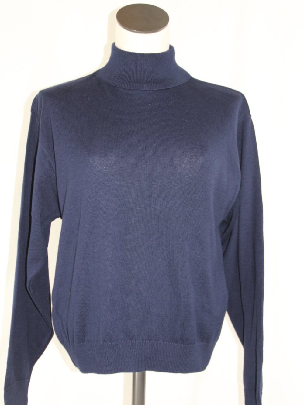 Pendleton Women's navy turtleneck sweater 100% cotton vintage NOS Size Large